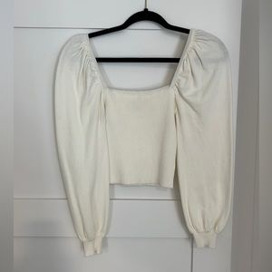 Cropped ribbed knit top